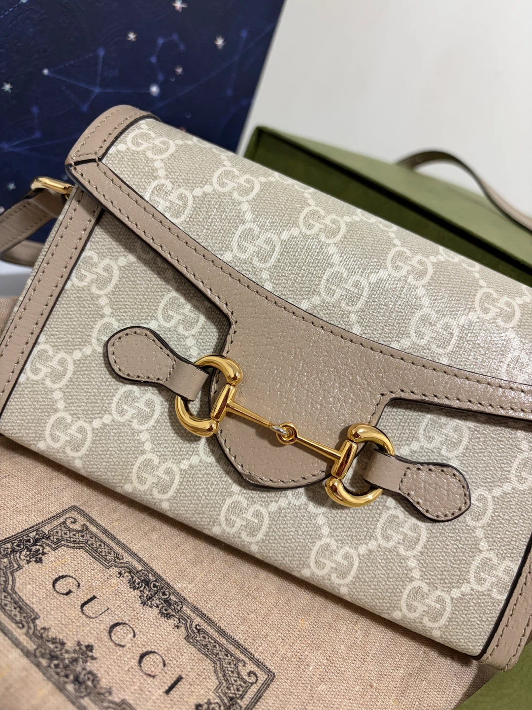 Gucci Horsebit 1955 Mini Bag Beige GG Supreme Canvas - photo 2