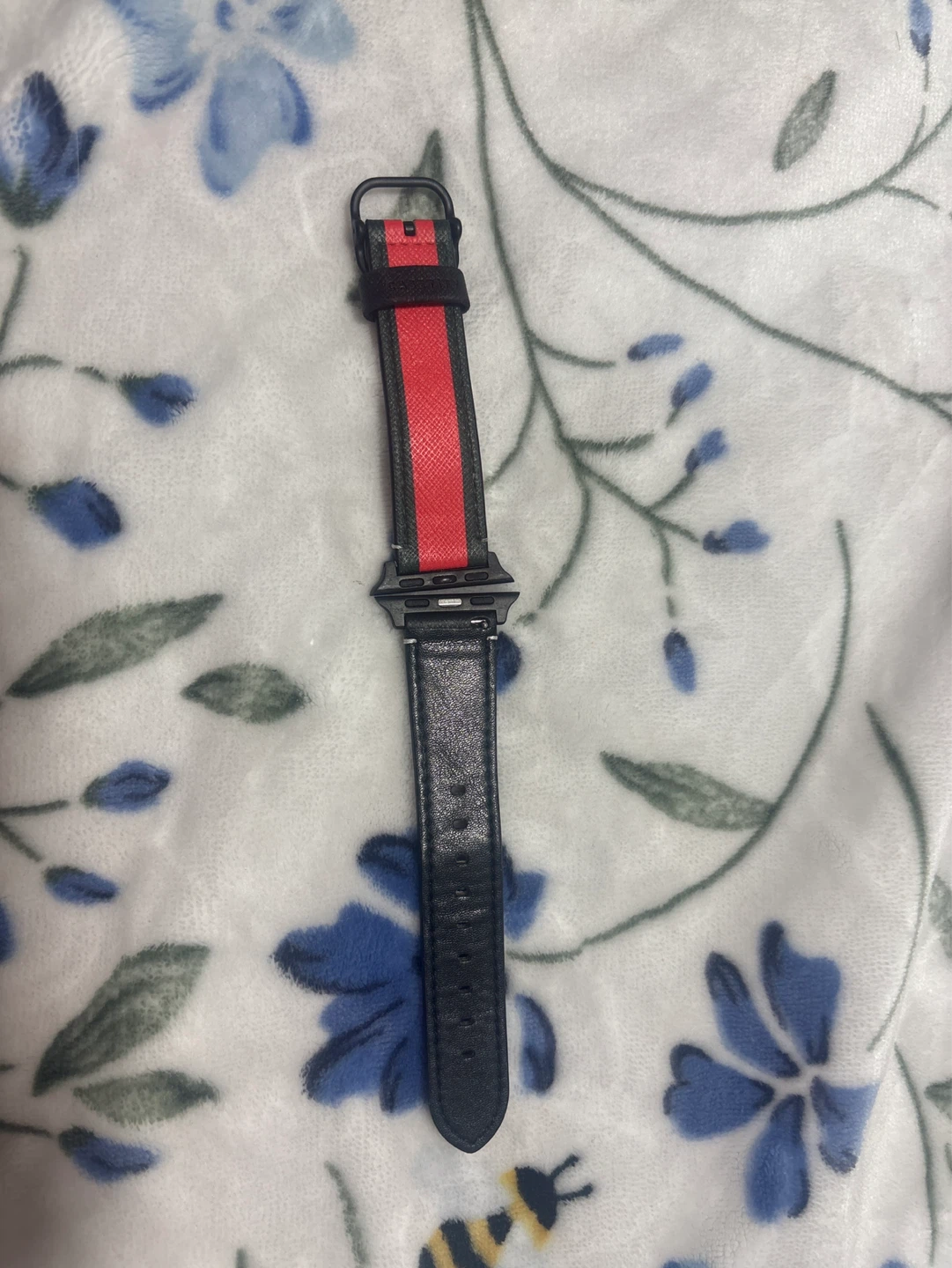 Watch Band - Black with Red Stripe