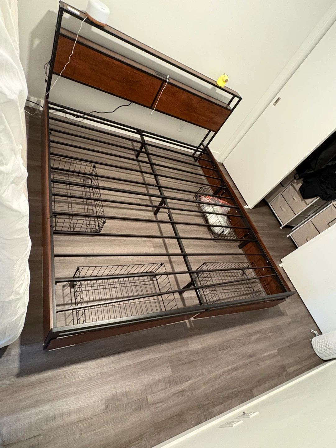 King Size Bed Frame with Storage and USB Ports and Outlet - photo 4