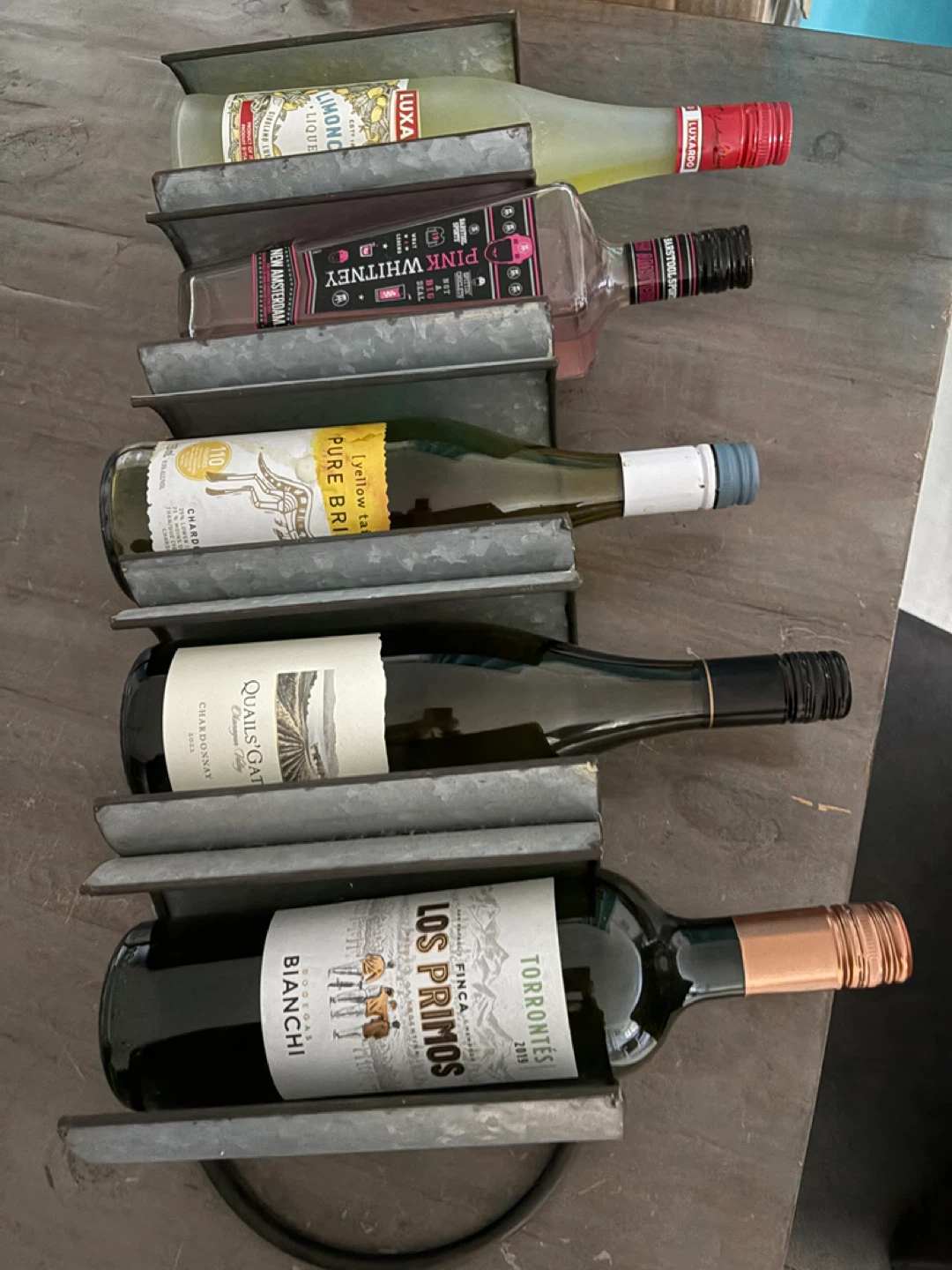Galvanized Metal Wine Racks - Set of 2