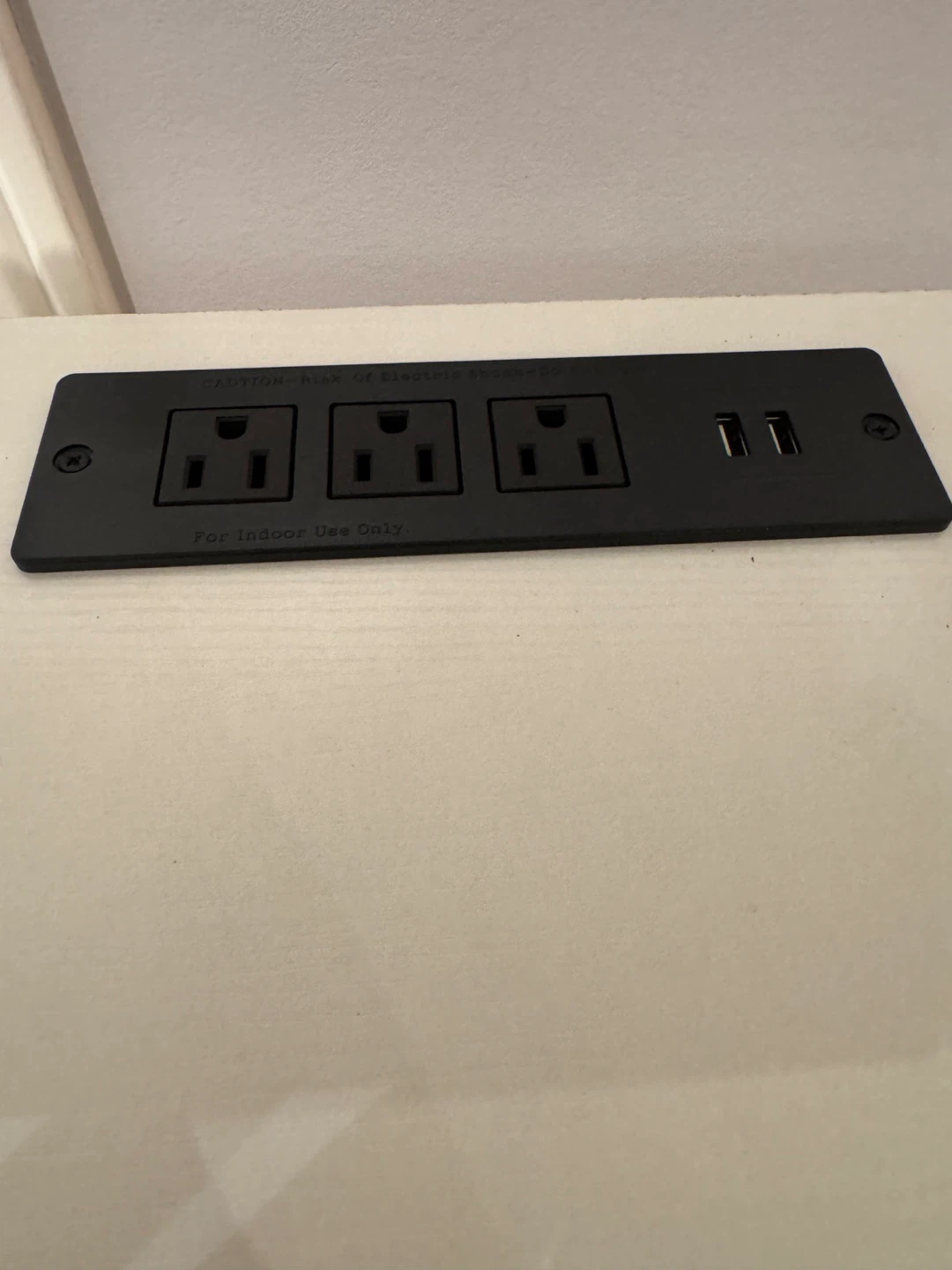 White TV Stand with Power Outlets and USB Ports - photo 4