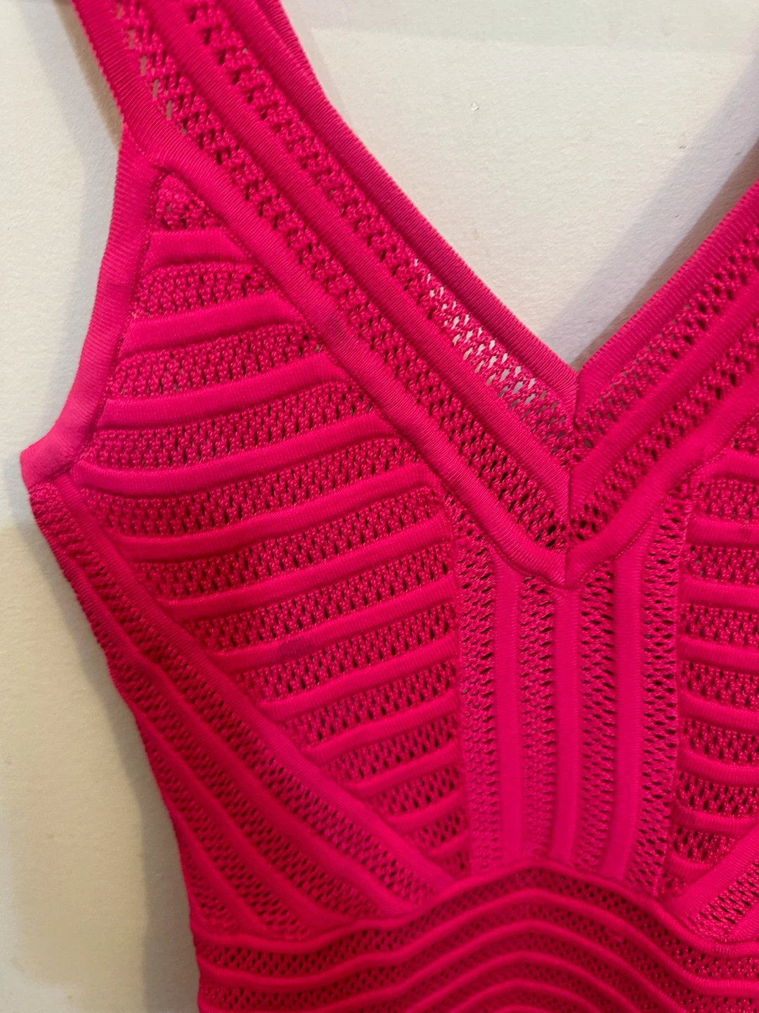 Bebe Pink Knit V-Neck Dress - XS/TP - photo 4