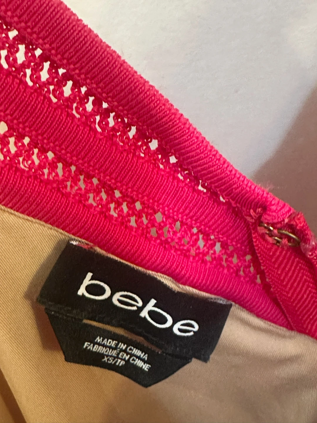 Bebe Pink Knit V-Neck Dress - XS/TP - photo 3