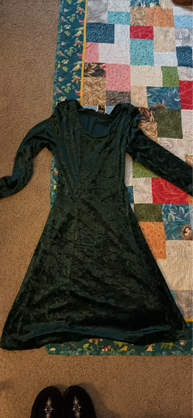 Women's Long Sleeve Velvet Dress
