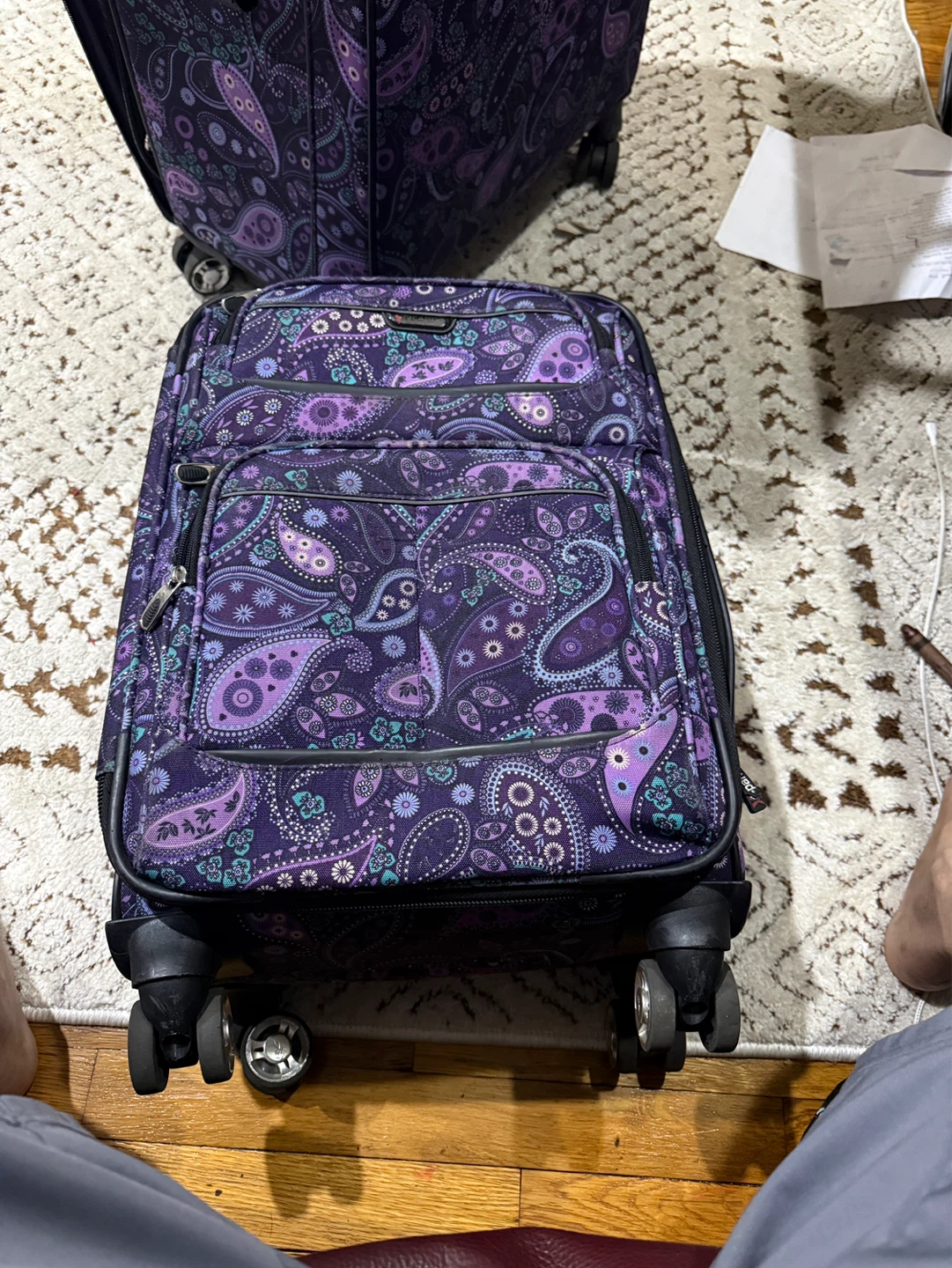 Purple Paisley Rolling Suitcase Set - photo 2