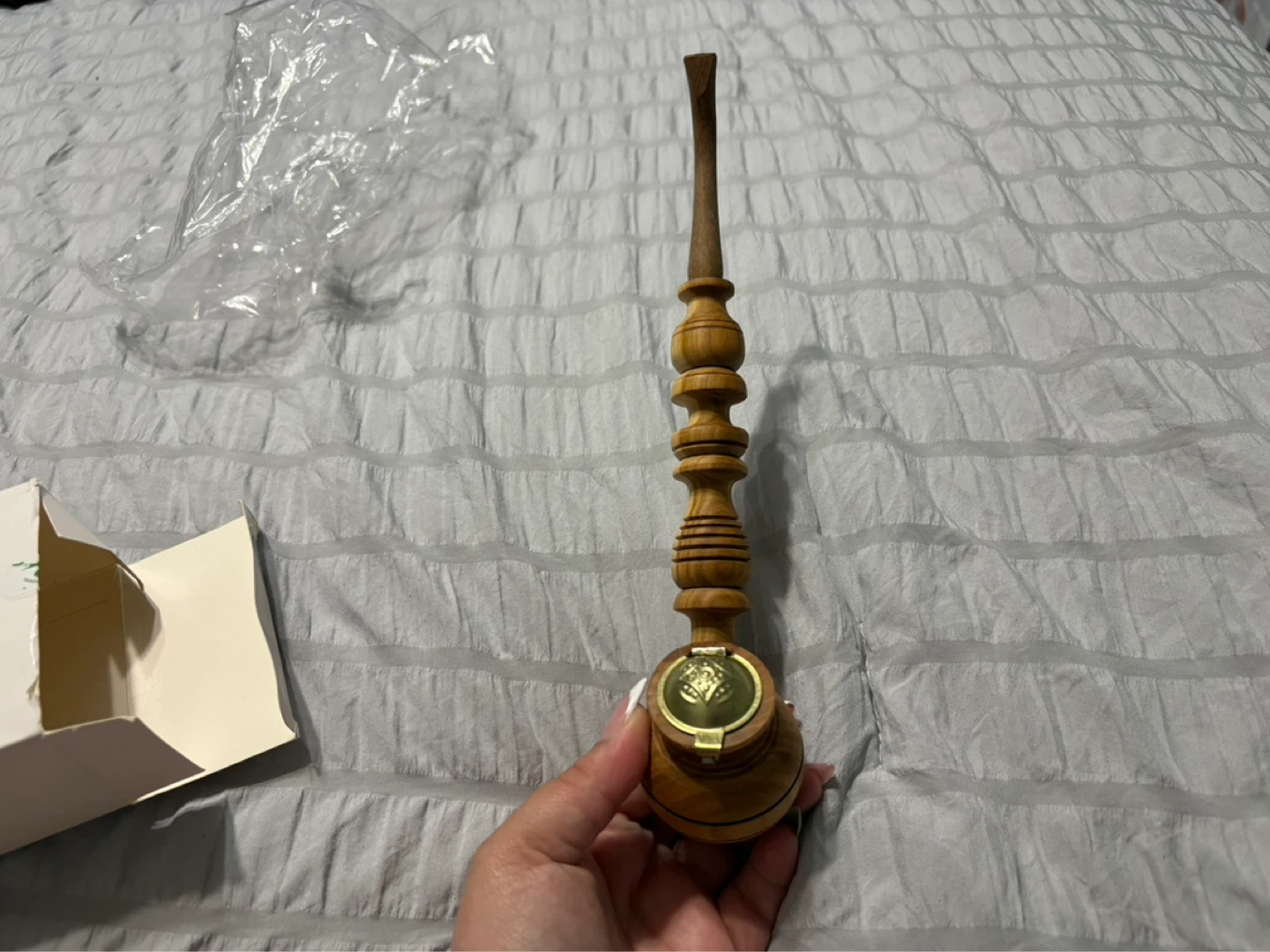 Wooden Pipe with Metal Accent - photo 2