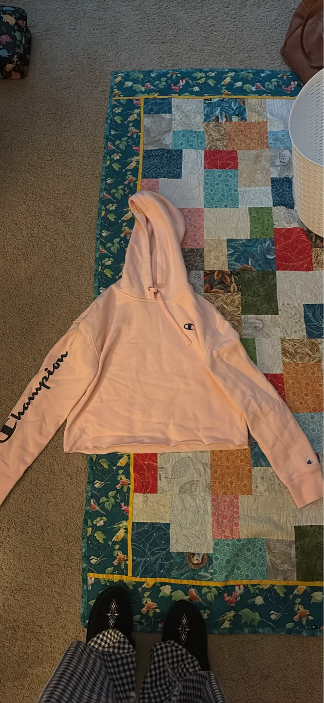 Champion Pink Cropped Hoodie