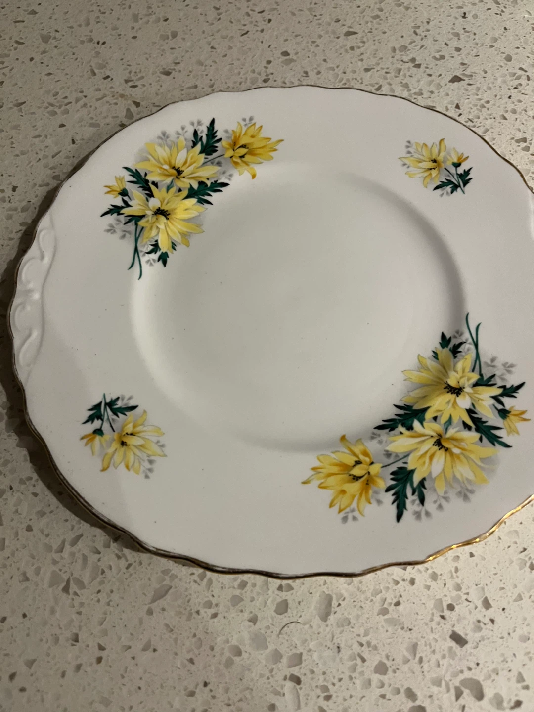 Vintage Crown Royal Fine China Plate - Yellow Floral Design - photo 4