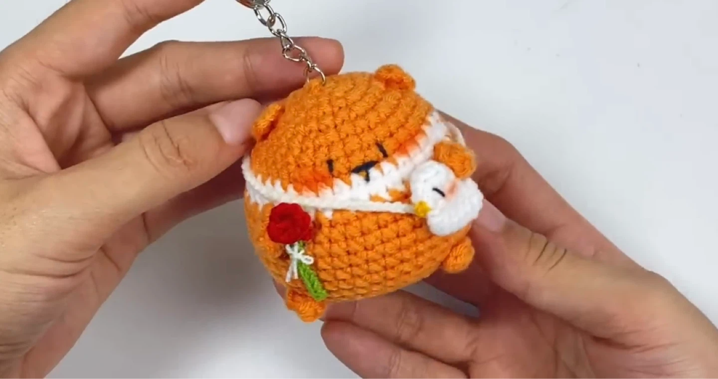 Crocheted Fox Keychain