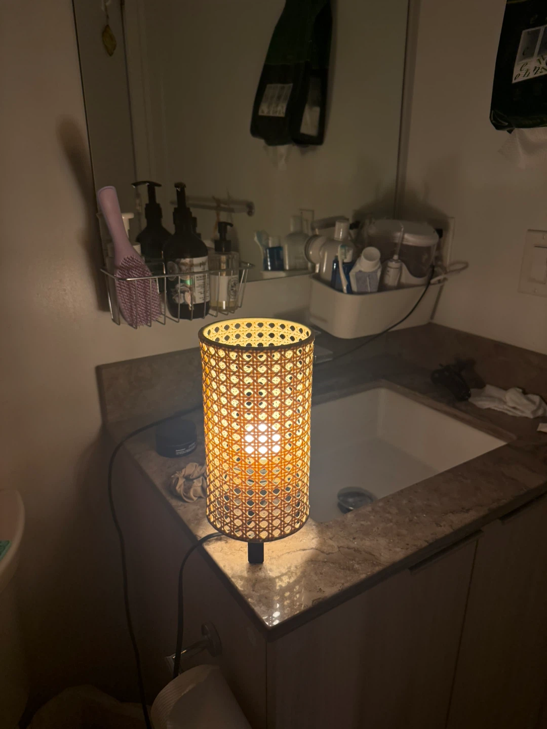 Cane Cylinder Table Lamp