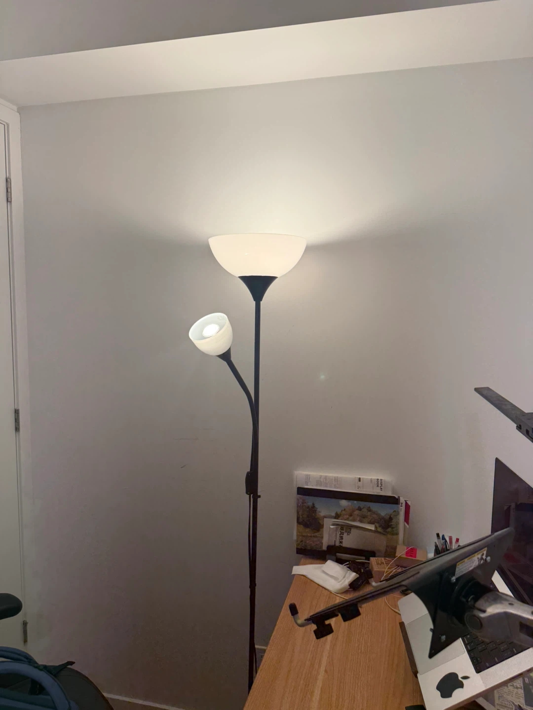 Black Dual Head Floor Lamp