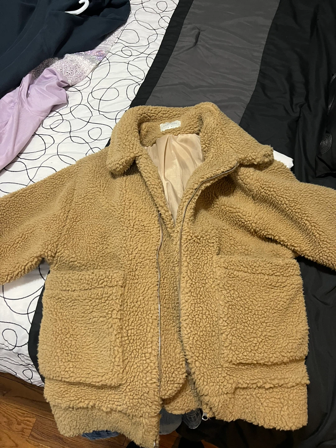 Tan Sherpa Teddy Jacket