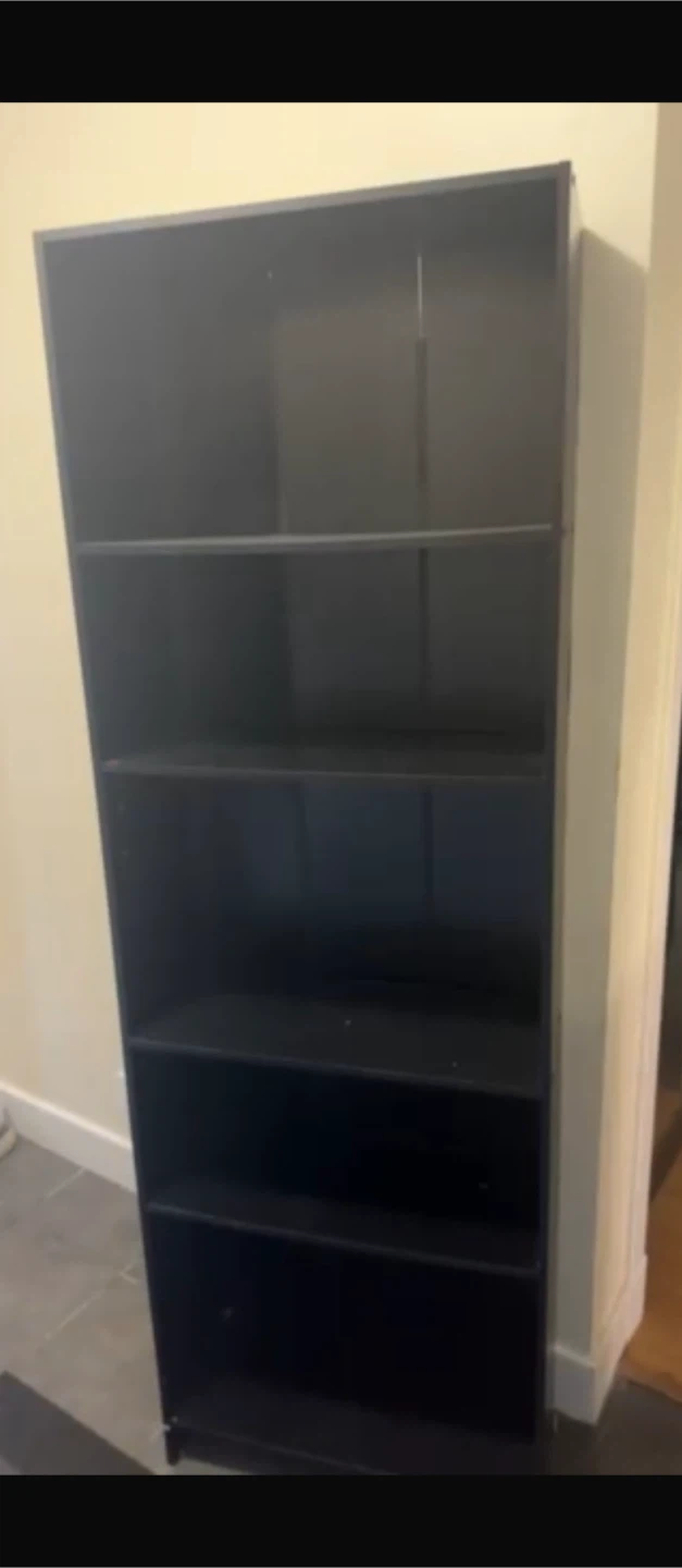Black 5-Shelf Bookshelf