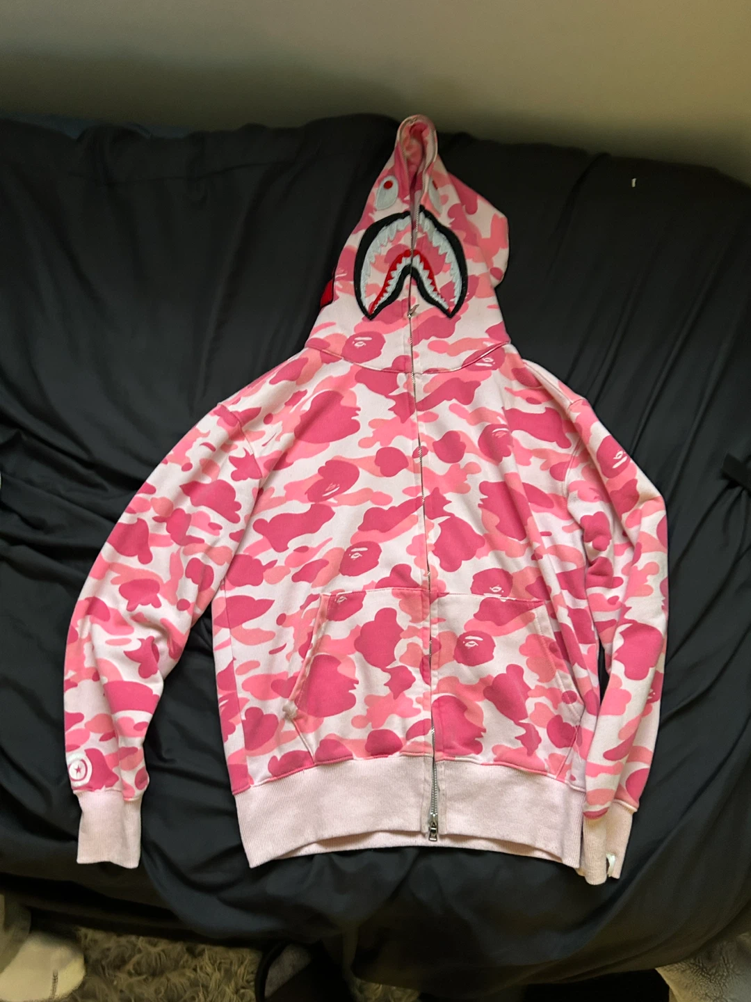 BAPE Pink Camo Shark Full Zip Hoodie