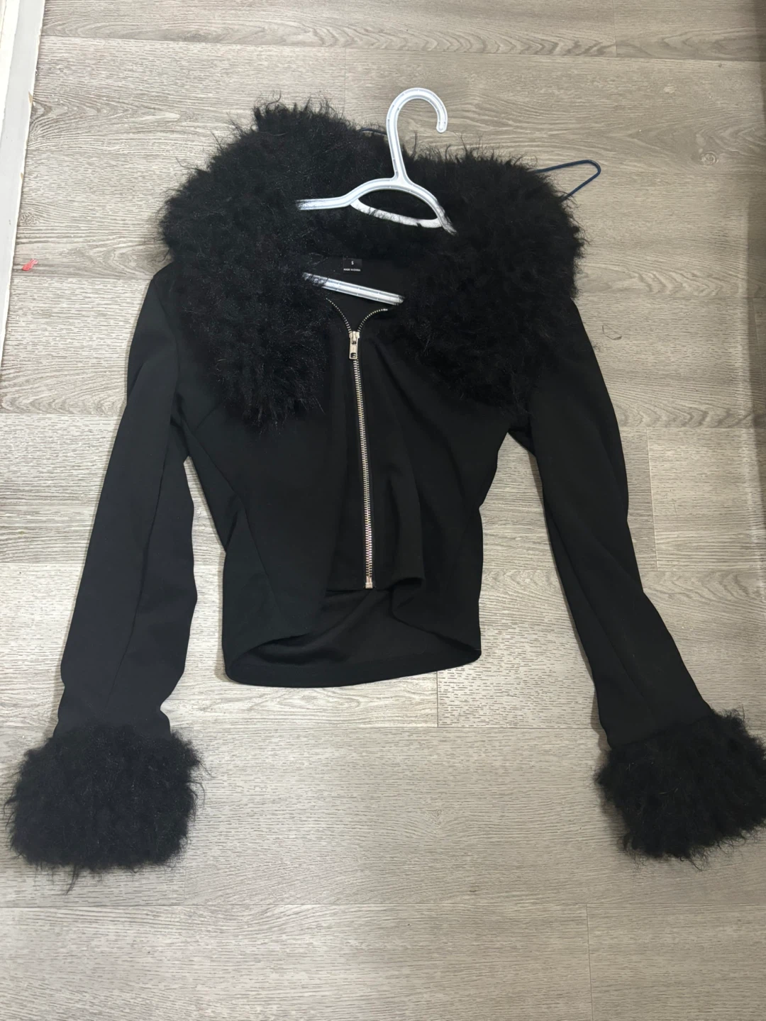 Black Jacket with Fur Trim