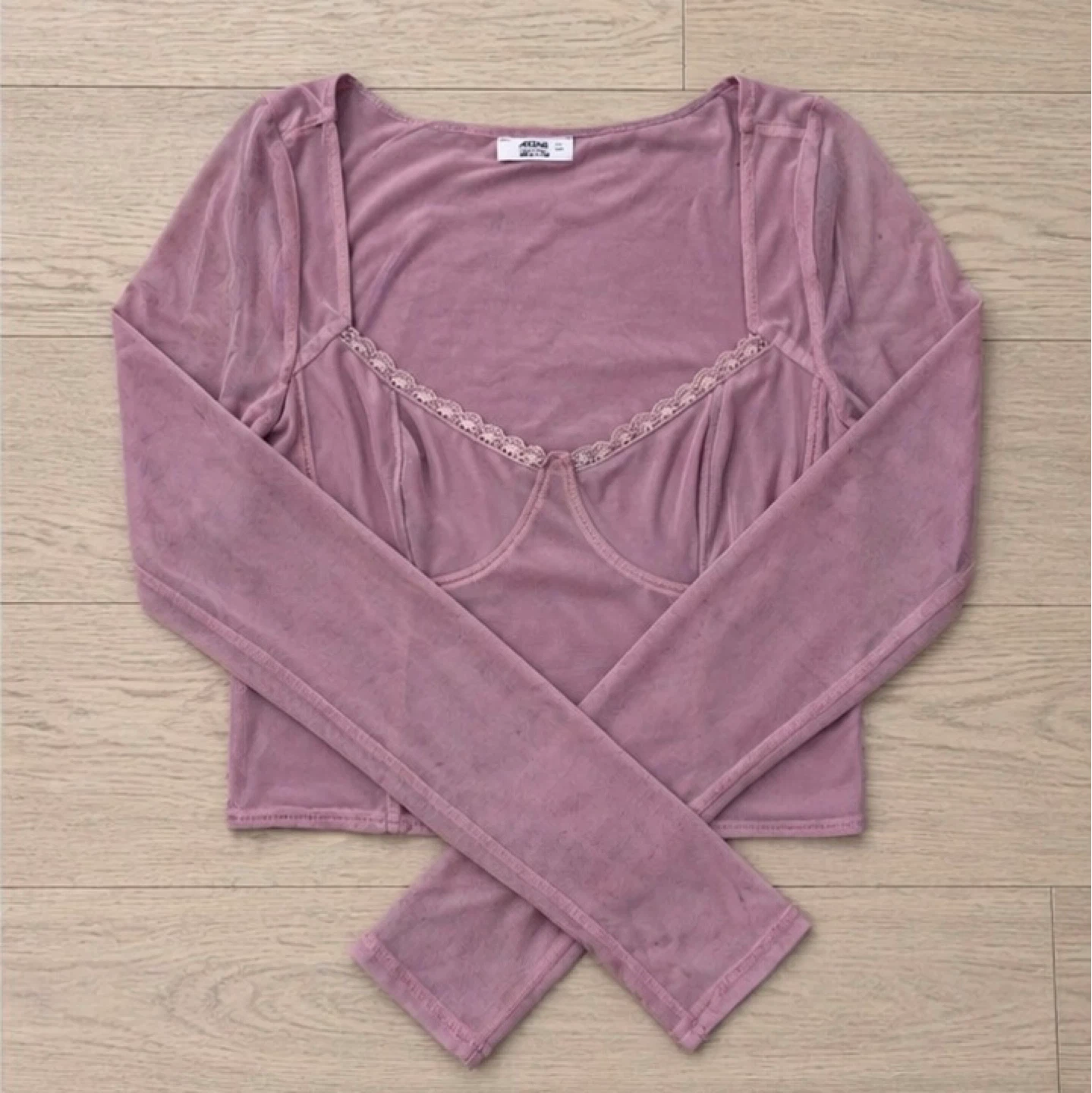 Ardene Pink Mesh Bustier Crop Top - photo 2