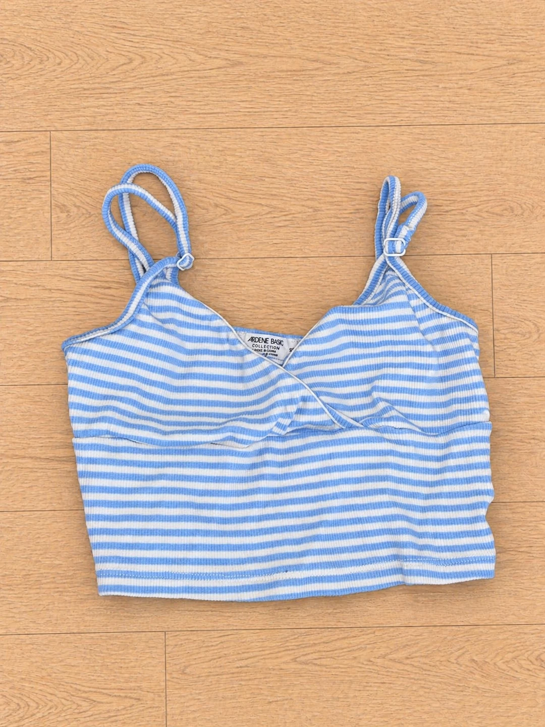 Ardene Blue & White Striped Crop Tank Top - photo 4