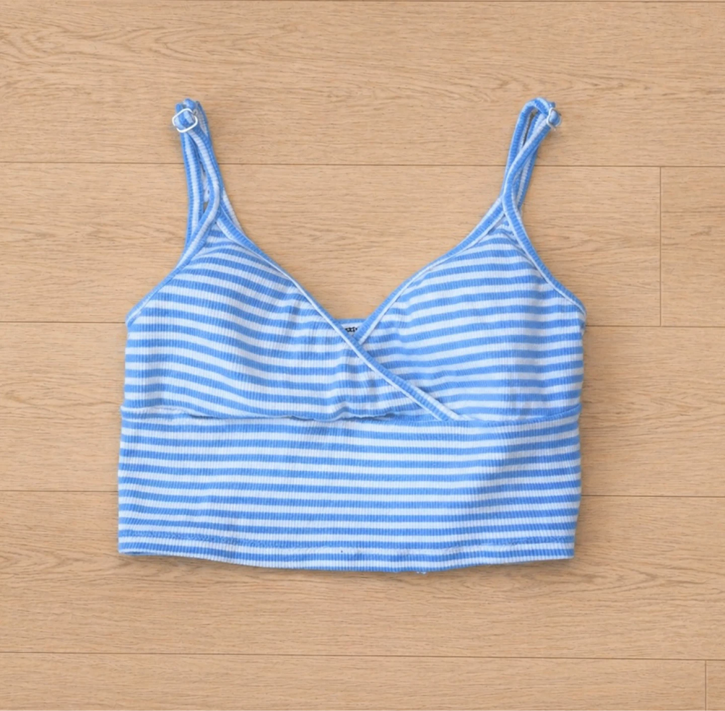 Ardene Blue & White Striped Crop Tank Top - photo 2
