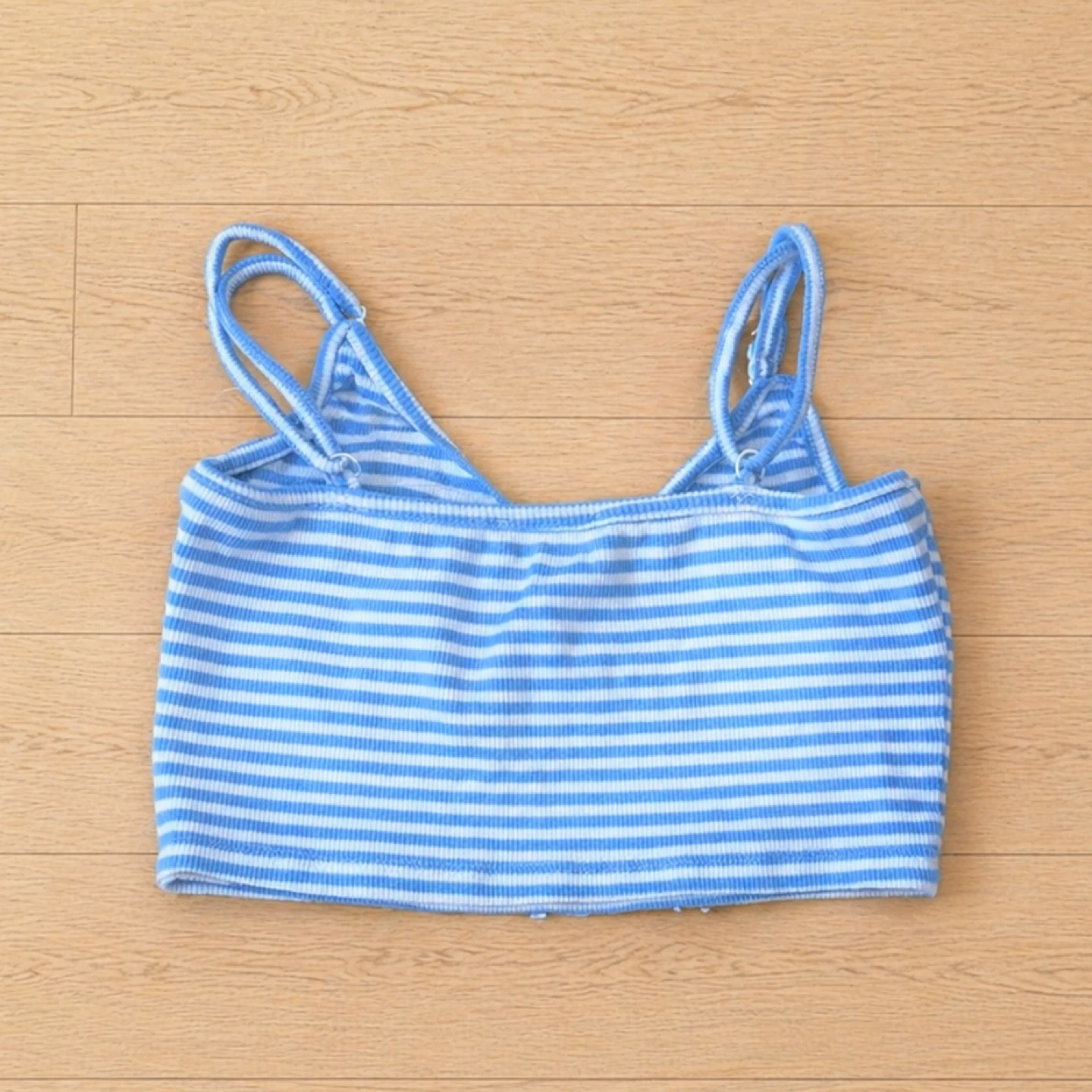 Ardene Blue & White Striped Crop Tank Top - photo 3