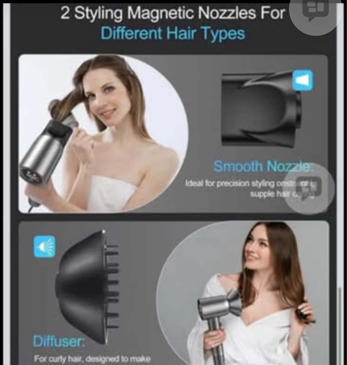 High-Speed Ionic Hair Dryer with Magnetic Nozzles - photo 5