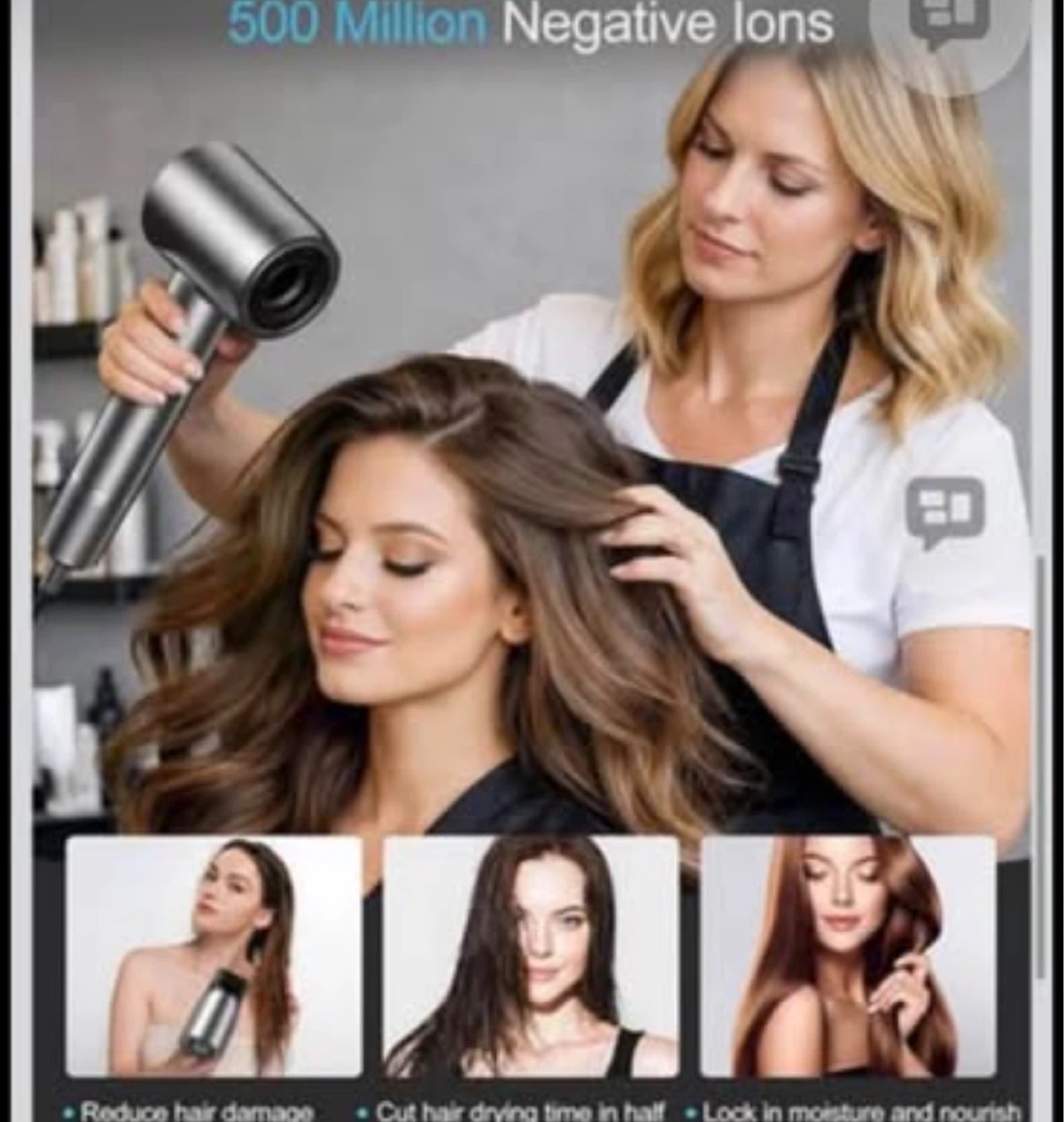 High-Speed Ionic Hair Dryer with Magnetic Nozzles - photo 2