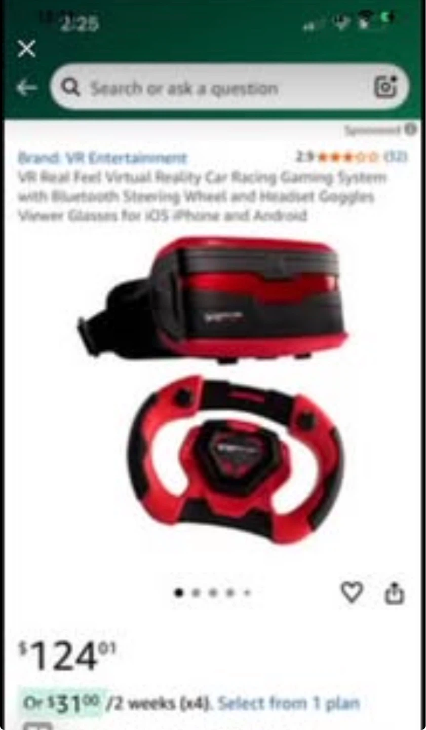 VR Real Feel Virtual Reality Gaming System with Steering Wheel - photo 2