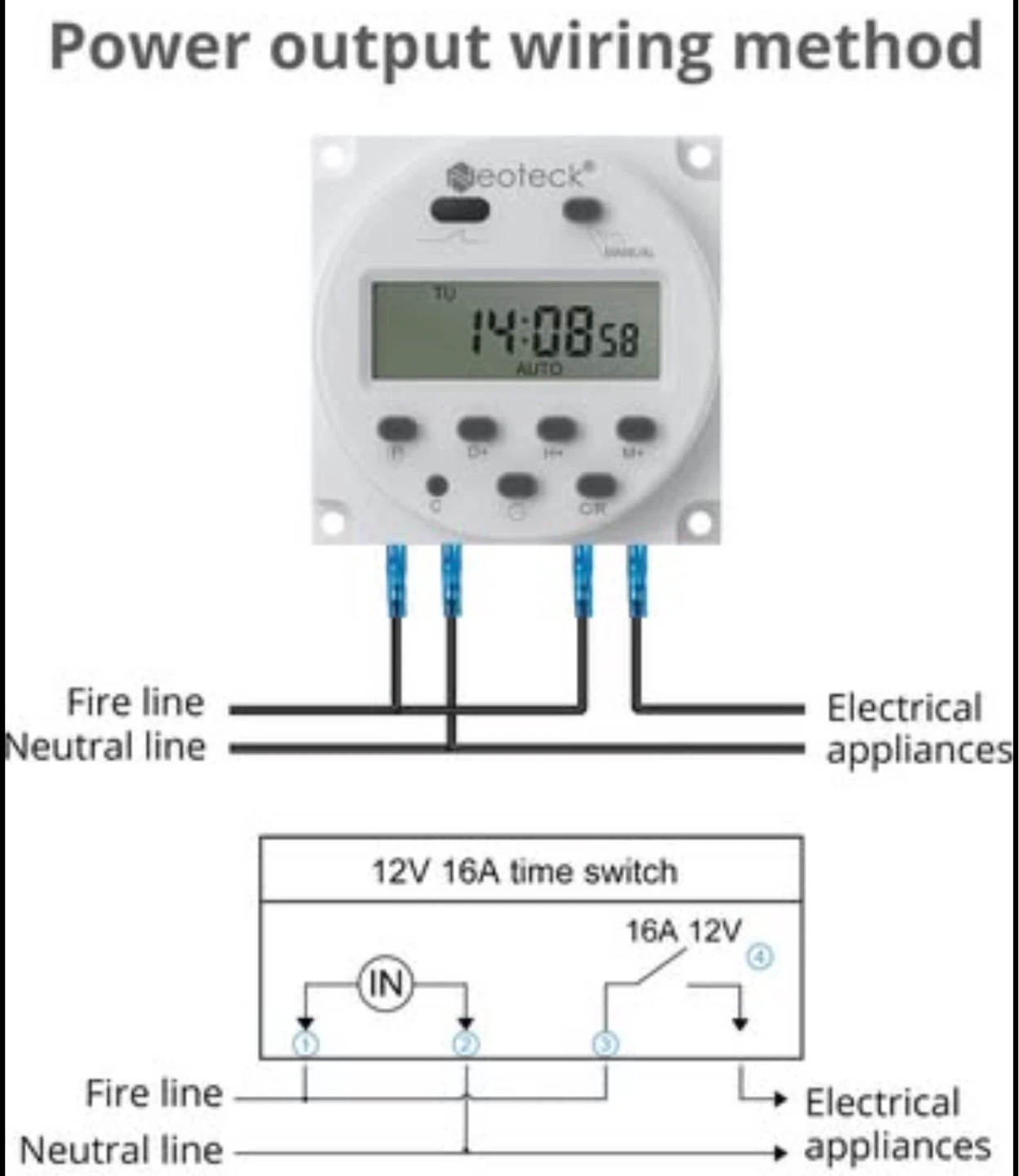 Neoteck 12V 16A Digital Timer Switch - photo 4