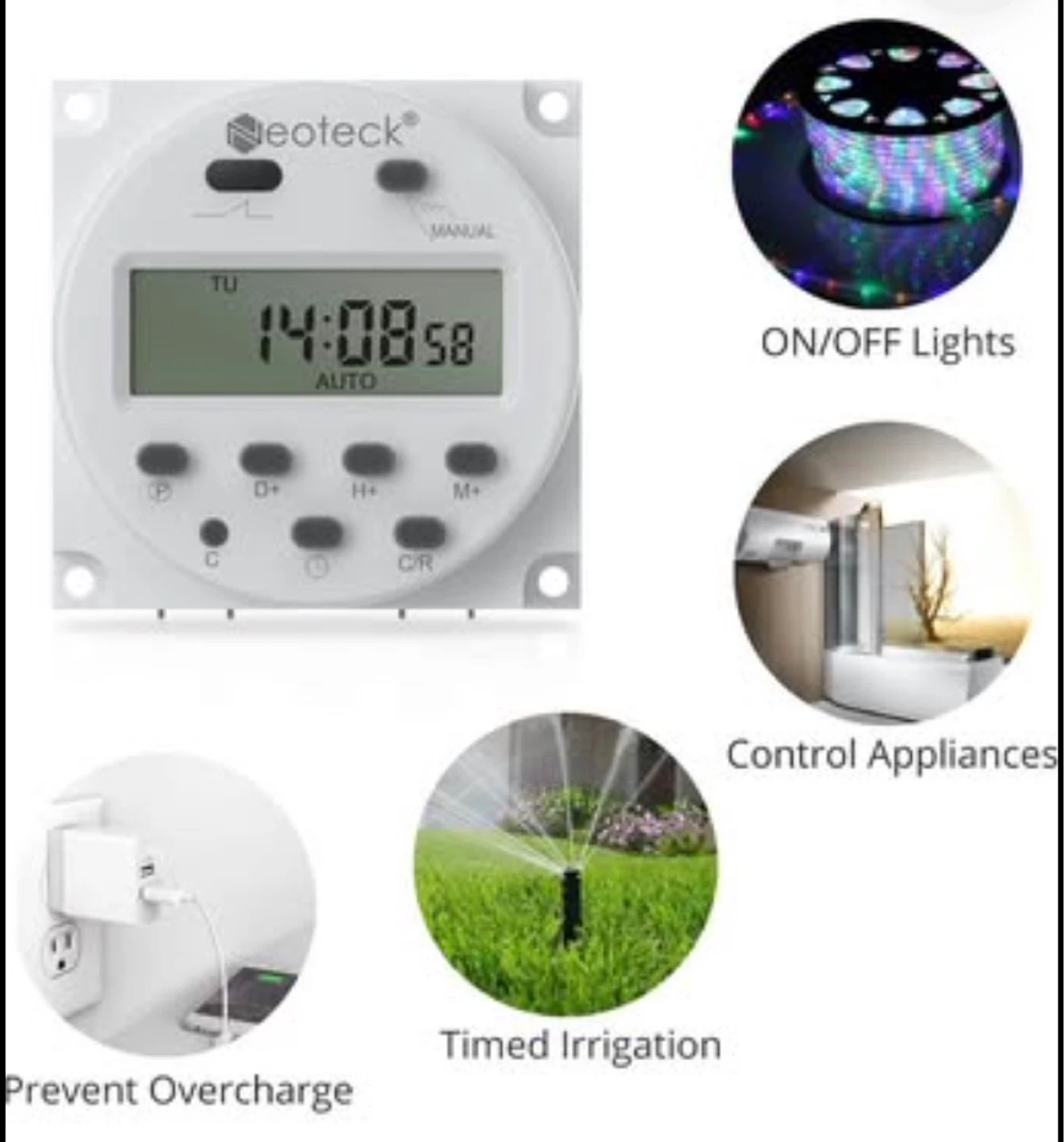 Neoteck 12V 16A Digital Timer Switch