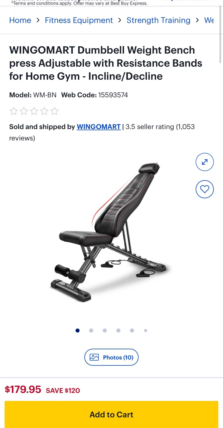 BRAND NEW Wingomart Adjustable Weight Bench - photo 3