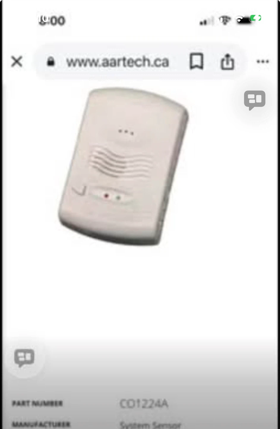 System Sensor CO1224A Carbon Monoxide Detector - photo 2
