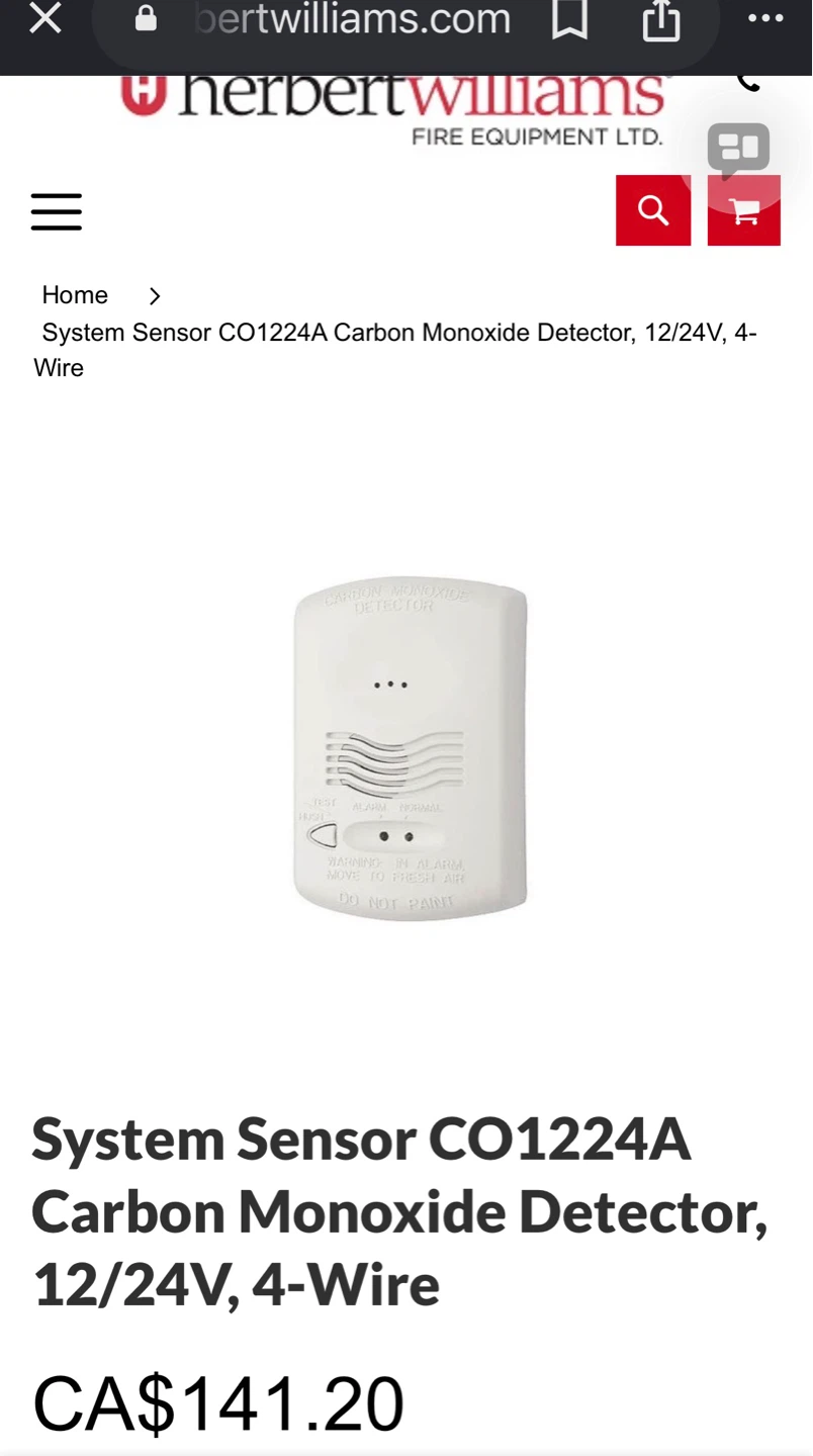 System Sensor CO1224A Carbon Monoxide Detector - photo 3