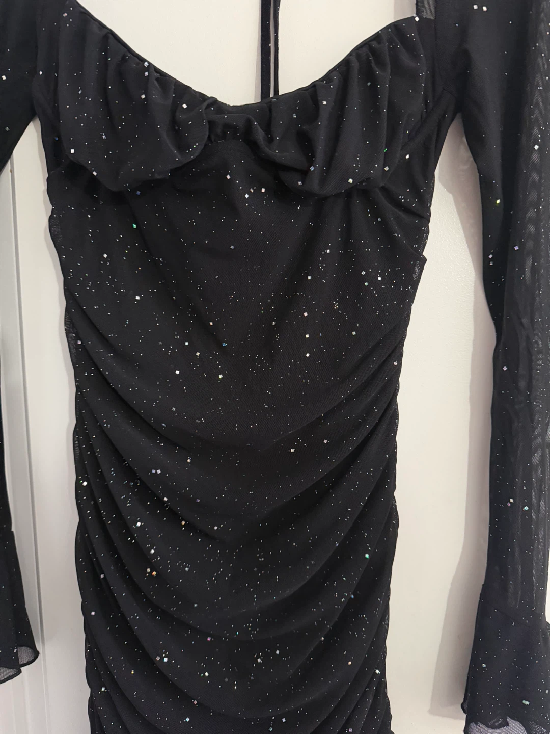 Sparkly Black Mesh Mini Dress - photo 3
