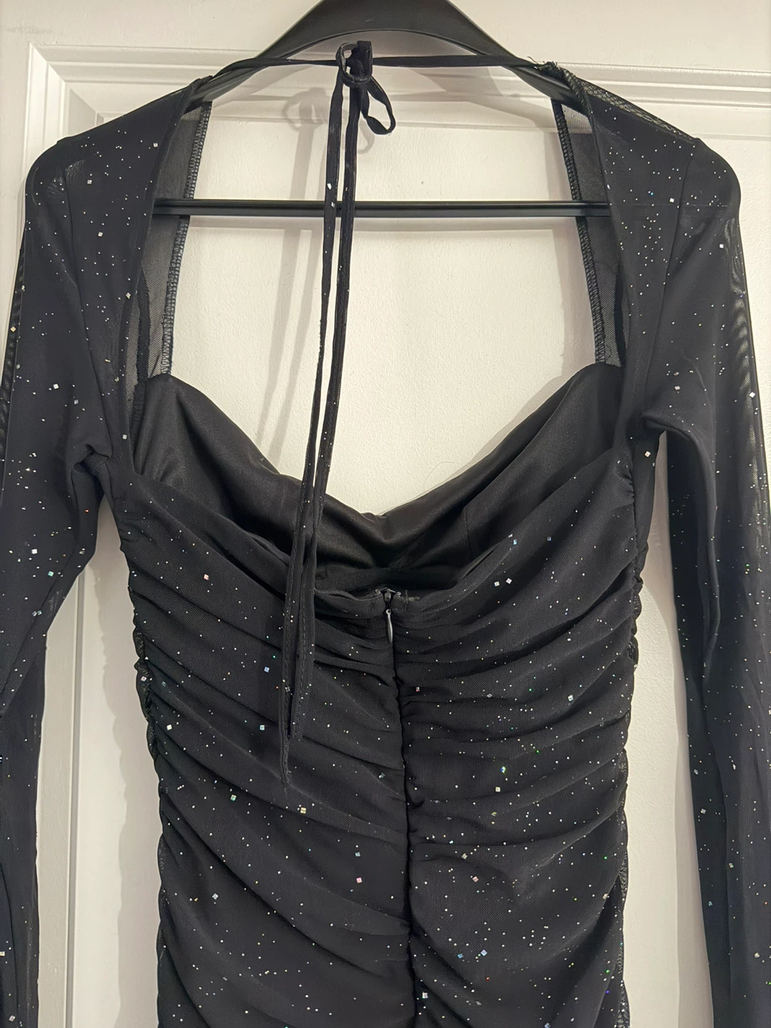 Sparkly Black Mesh Mini Dress - photo 2