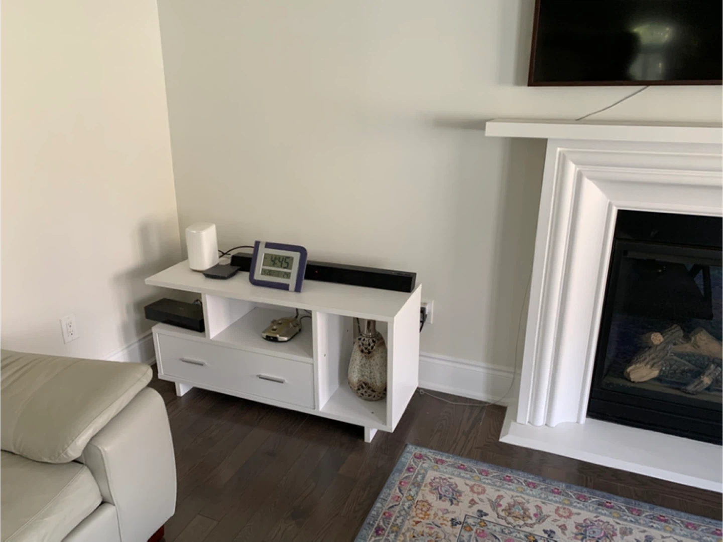 White TV Stand with Drawers