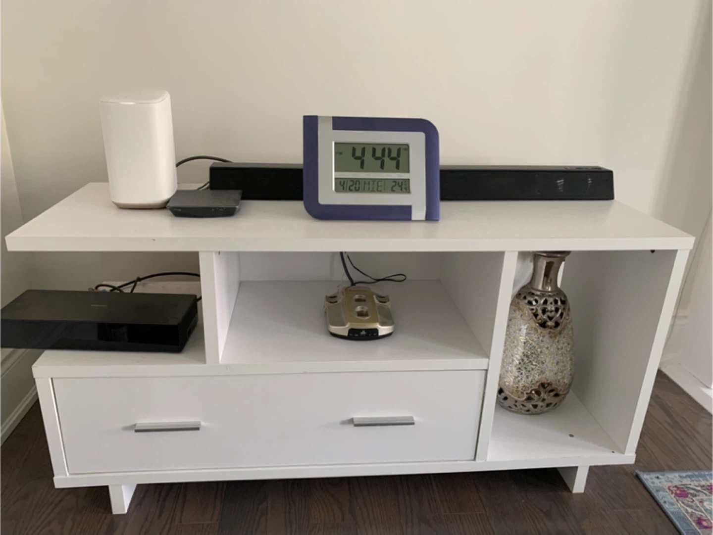 White TV Stand with Drawers - photo 2
