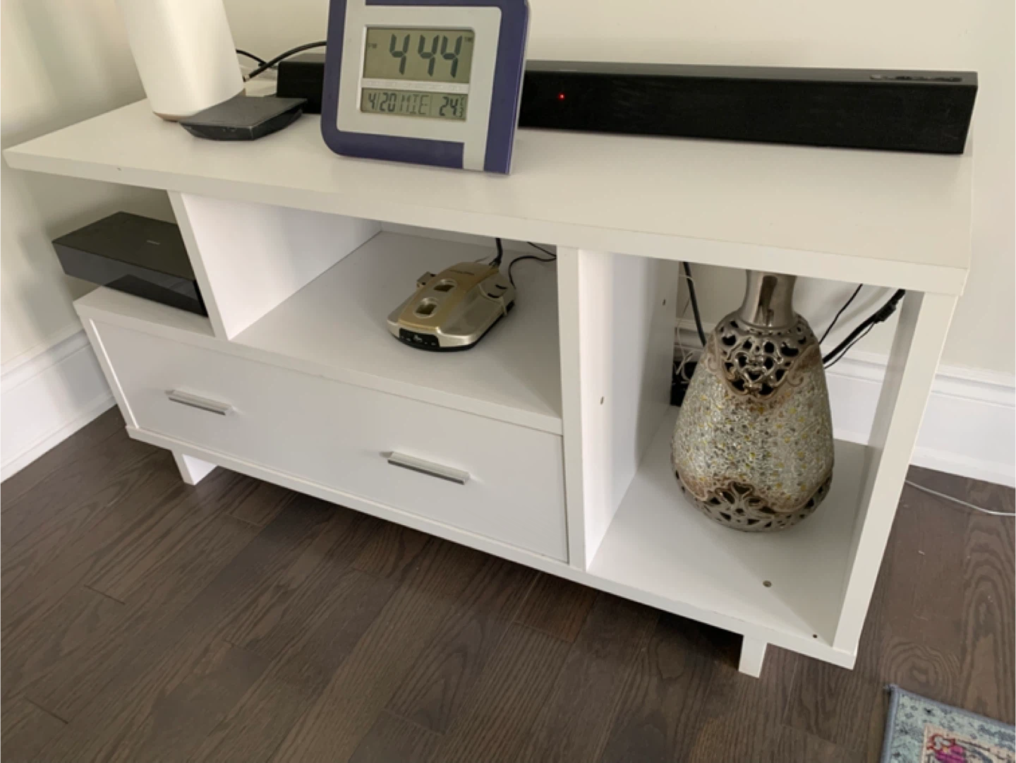 White TV Stand with Drawers - photo 3