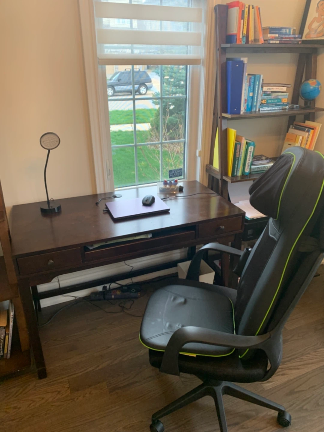 Dark Wood Desk with Drawers - photo 2