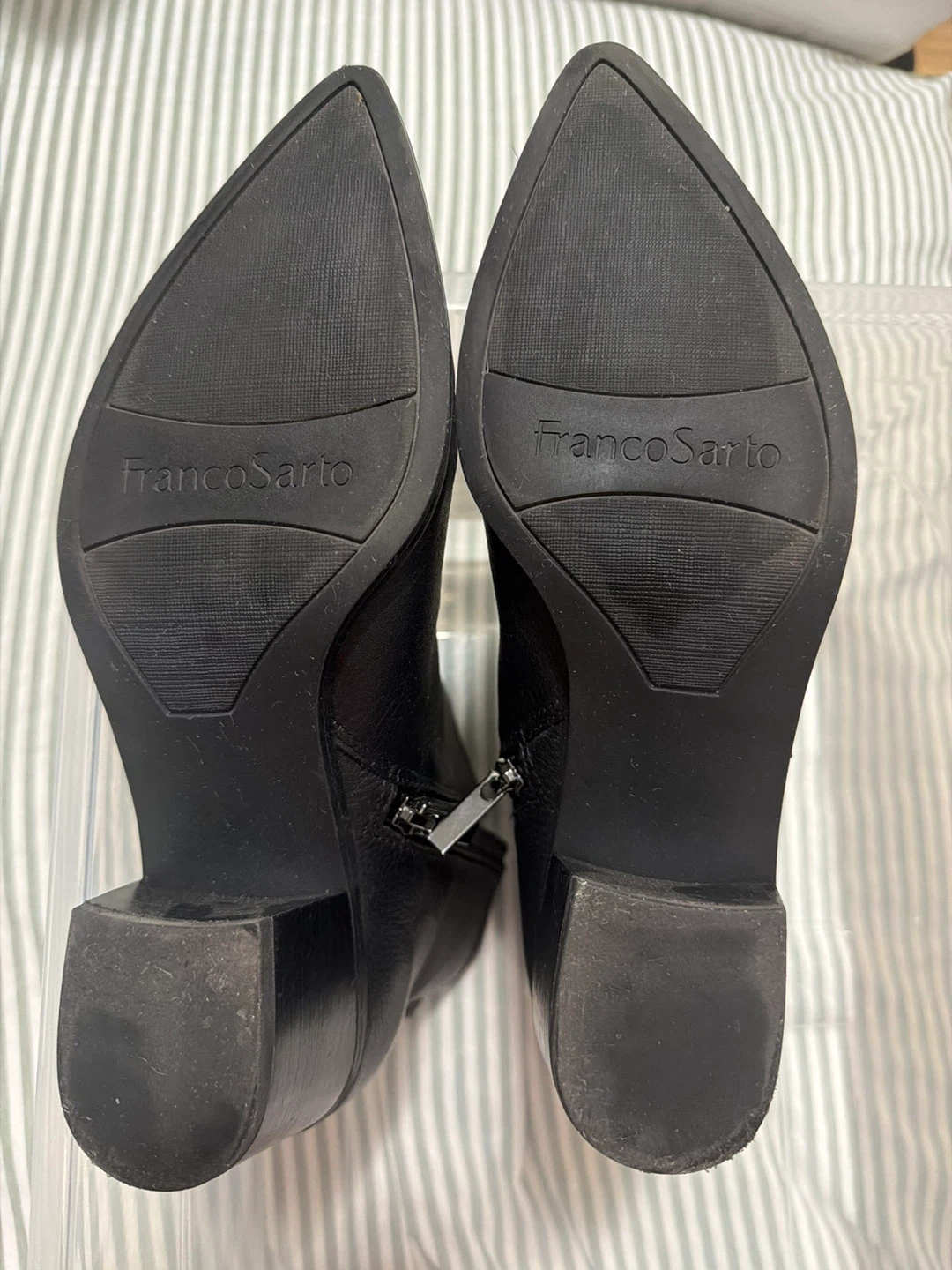 Franco Sarto Women’s Black Leather Ankle Boots - Size 7.5 - photo 3