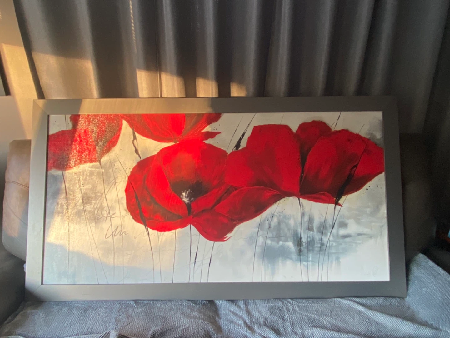 Framed Red Poppies Artwork 2009
