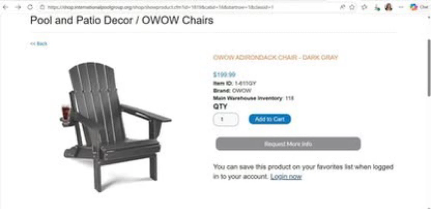OWOW Adirondack Footrest - Dark Gray - photo 3
