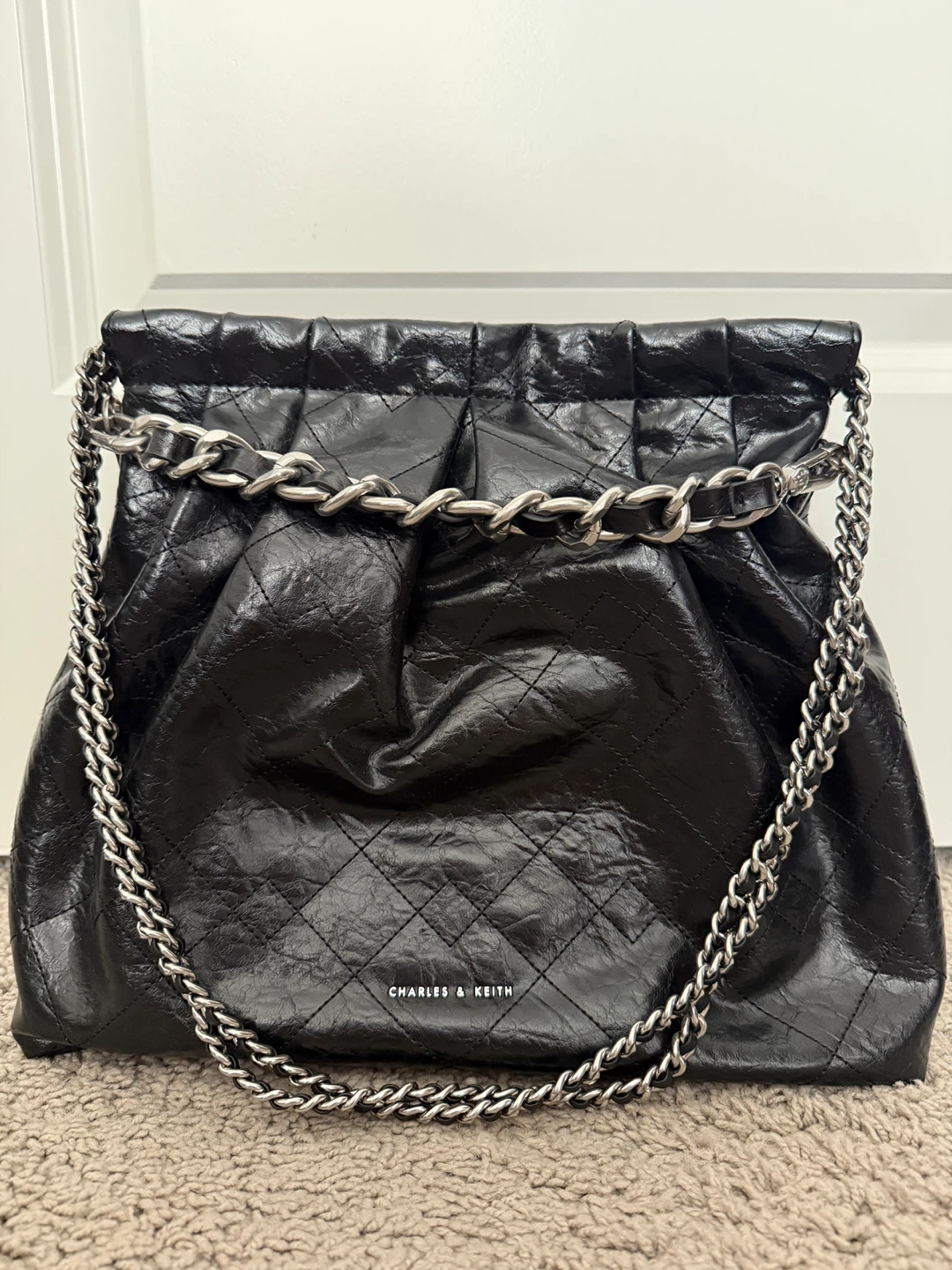 Charles and Keith Dou Double Chain Hobo Bag - photo 4