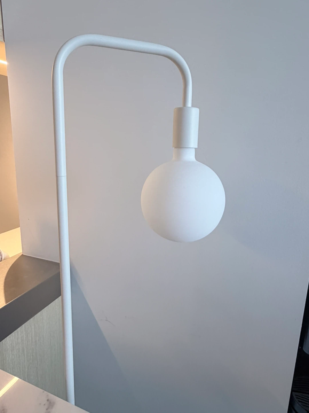 Modern White Floor Lamp with Globe Light