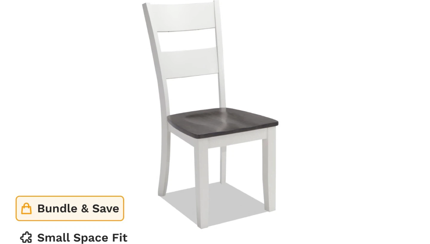 White and Gray Dining Set with 4 Chairs and Storage Bench - photo 4