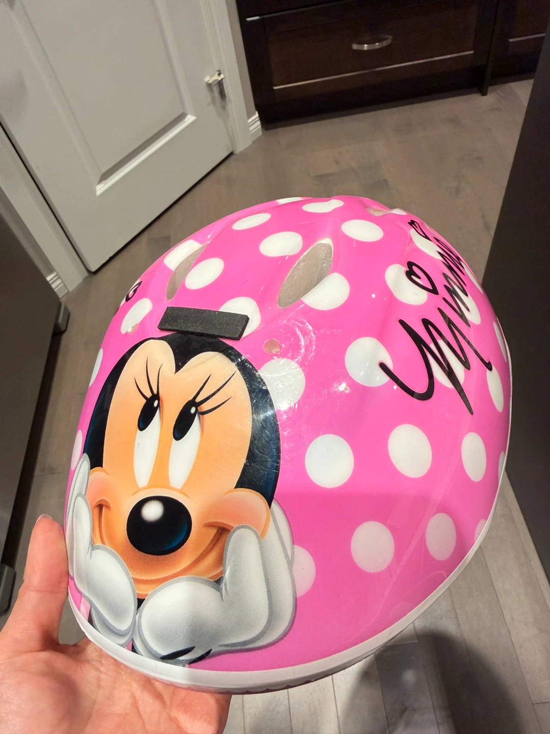 Disney Minnie Mouse Pink Polka Dot Kids Helmet