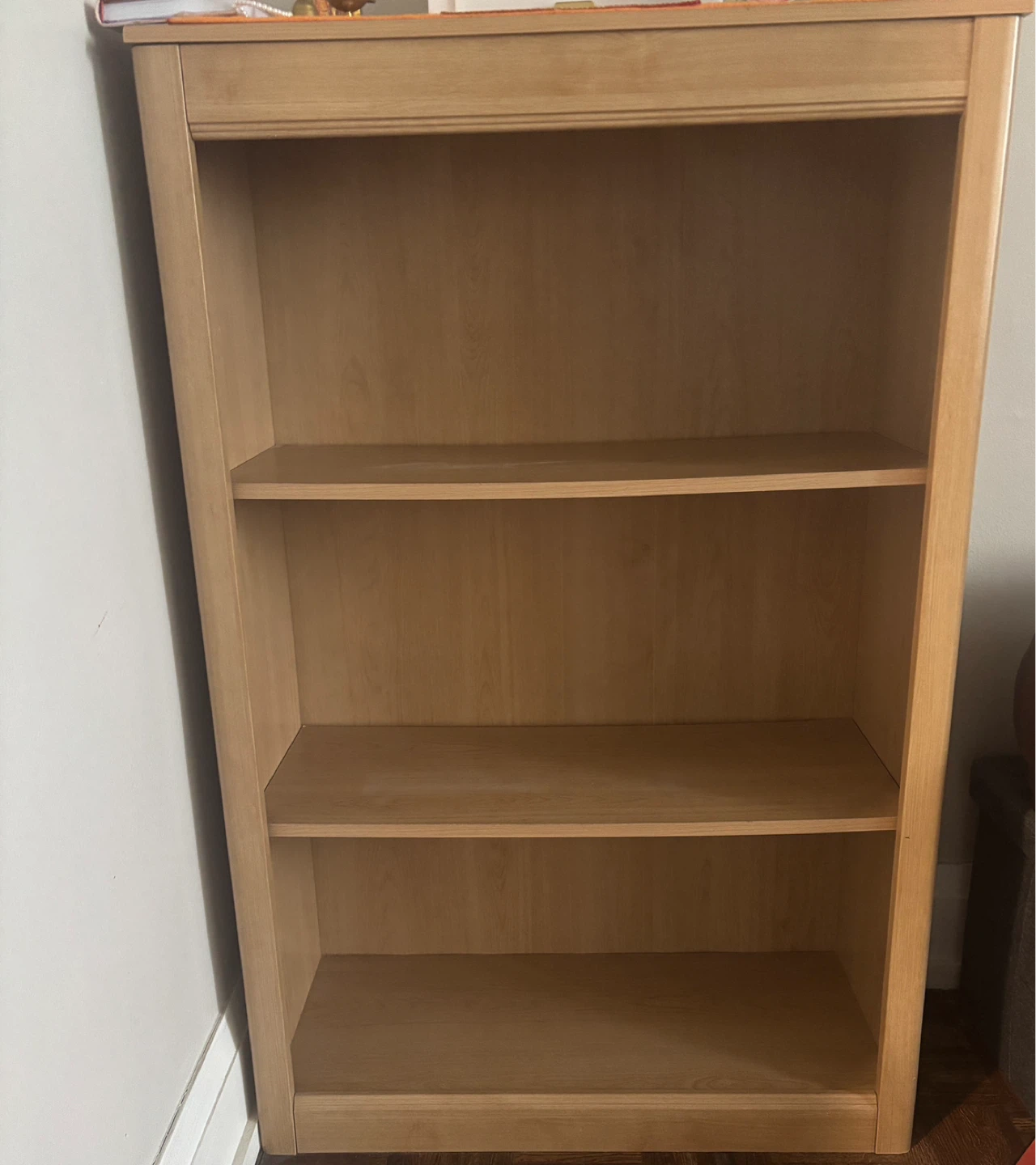 Light Wood 3-Shelf Bookcase