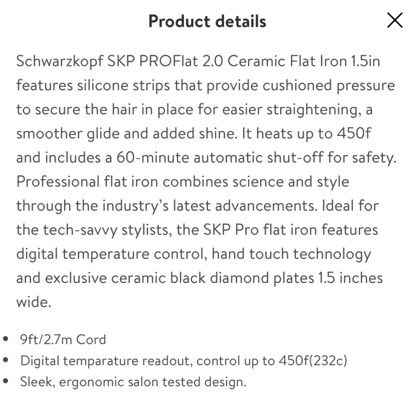 Schwarzkopf SKP PRO FLAT 2.0 Ceramic Flat Iron 1.5in - photo 3