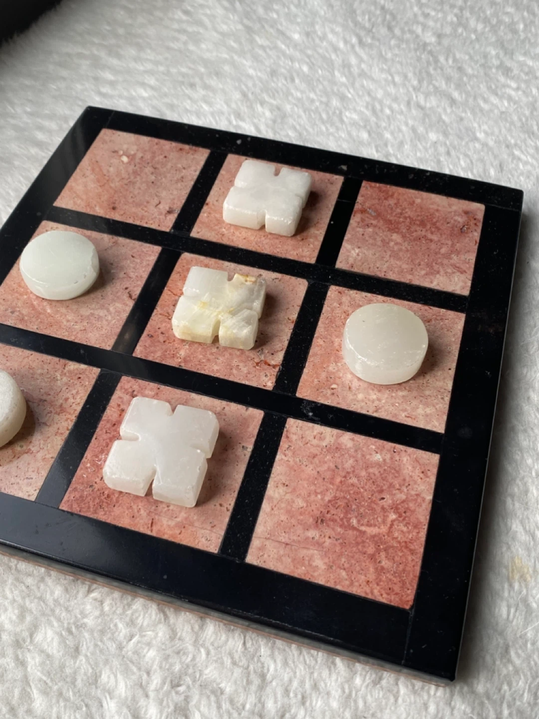 Vintage Marble Tic-Tac-Toe Game Set