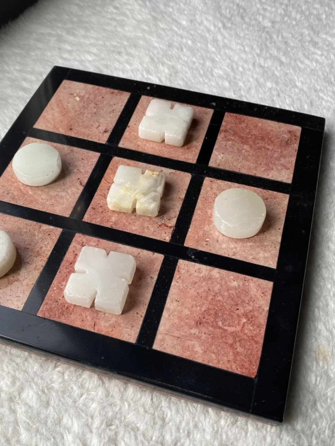 Vintage Marble Tic-Tac-Toe Game Set