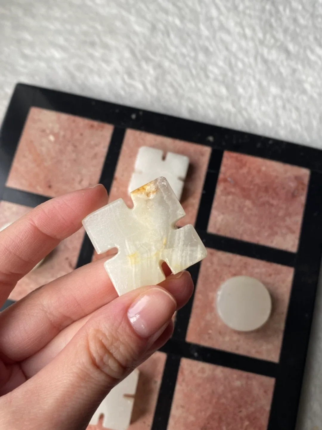 Vintage Marble Tic-Tac-Toe Game Set - photo 2