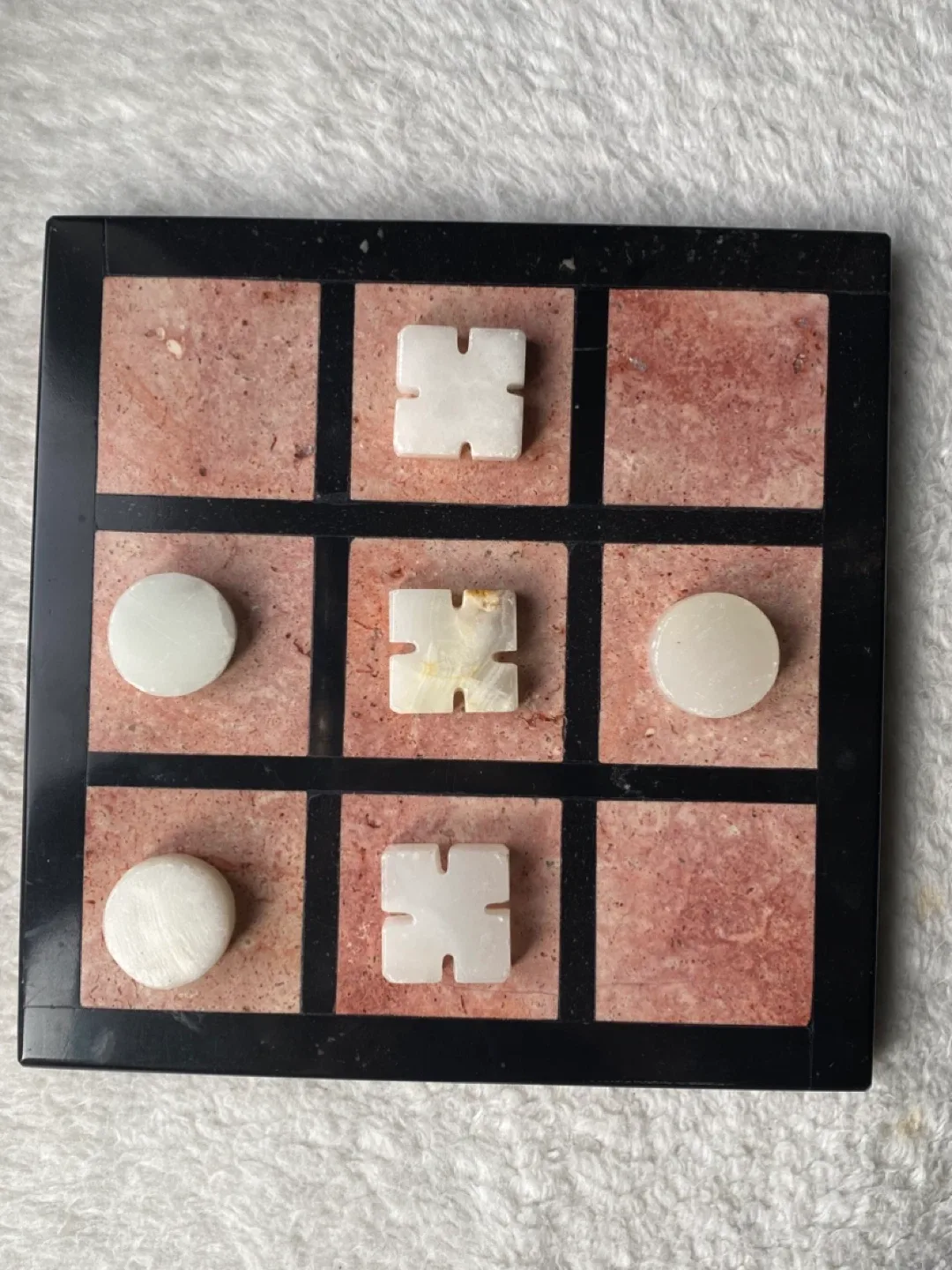 Vintage Marble Tic-Tac-Toe Game Set - photo 3
